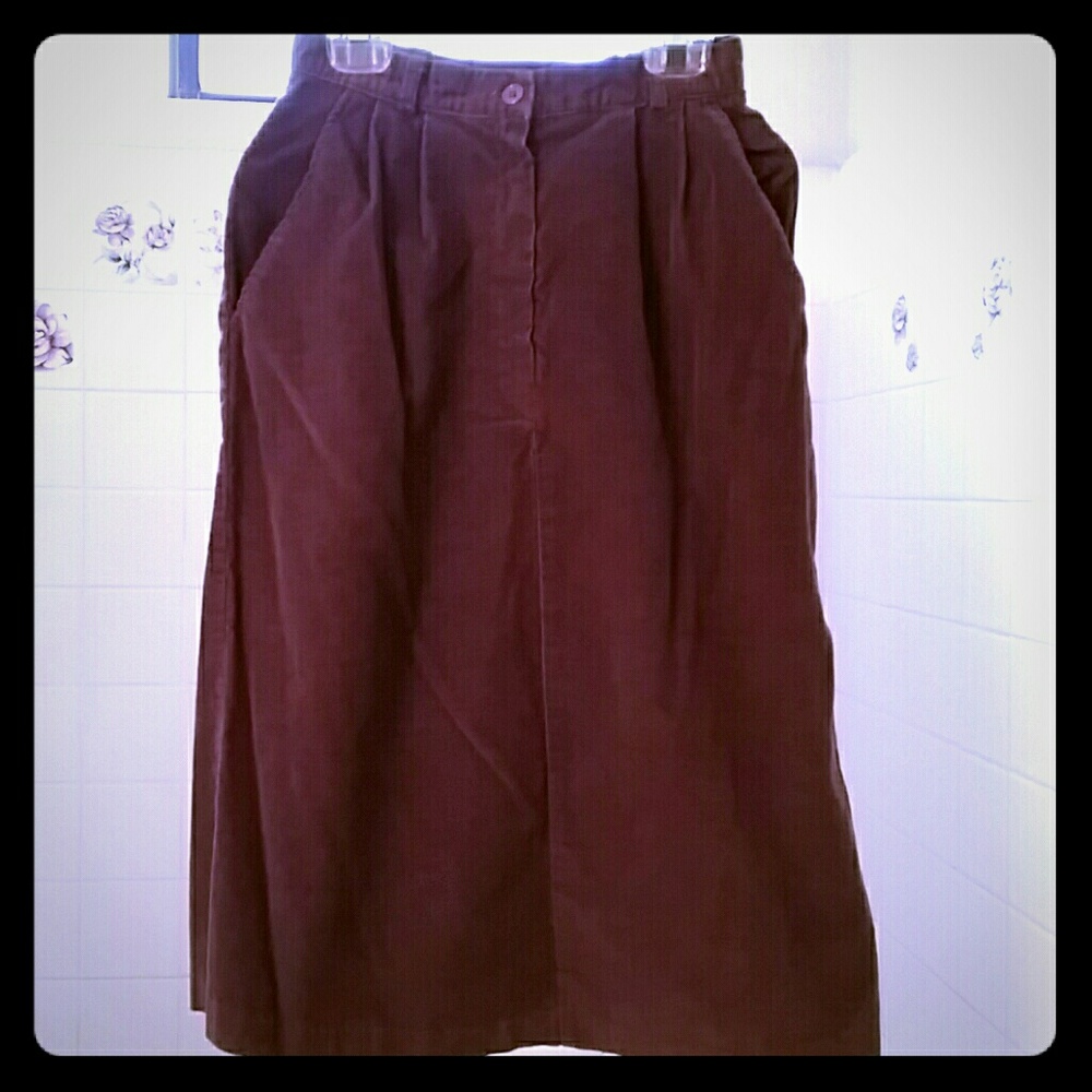 Purplish Brown Plush Skirt
